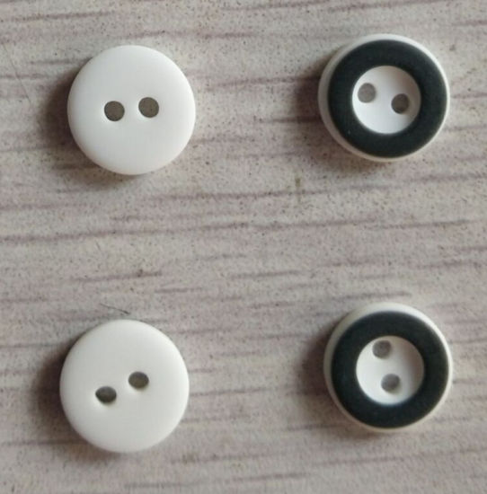 2h 11,5mm Branco com botão plástico preto de duas cores